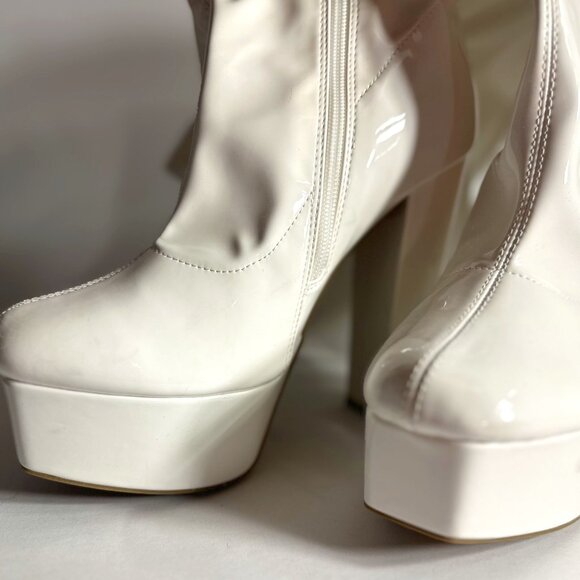 s8.5 Thigh-Hi | Platform Latex Heels | 5in. Retro Glam | Pre-Loved & Stunning - Picture 1 of 13